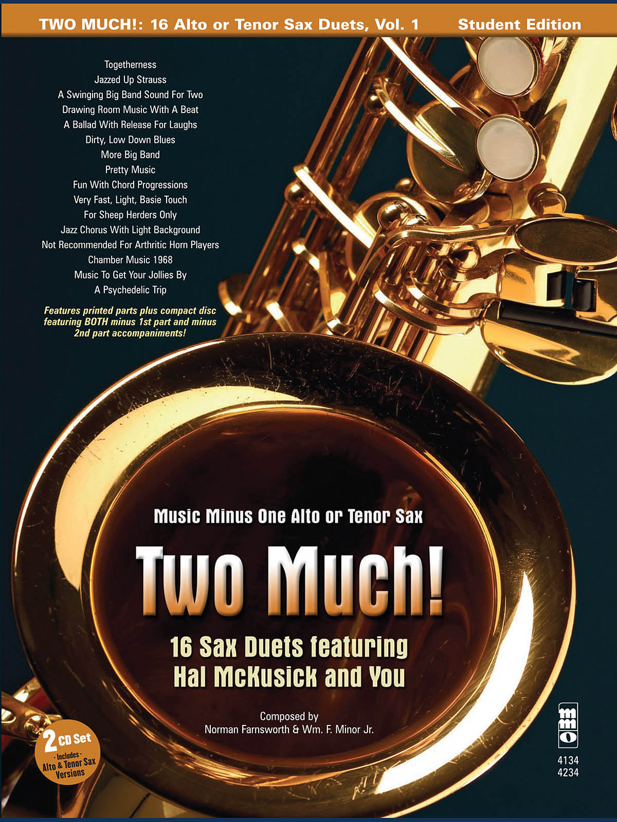 Hal McCusick: Two Much! 16 Duets for Saxophone: Saxophone Duet: Instrumental