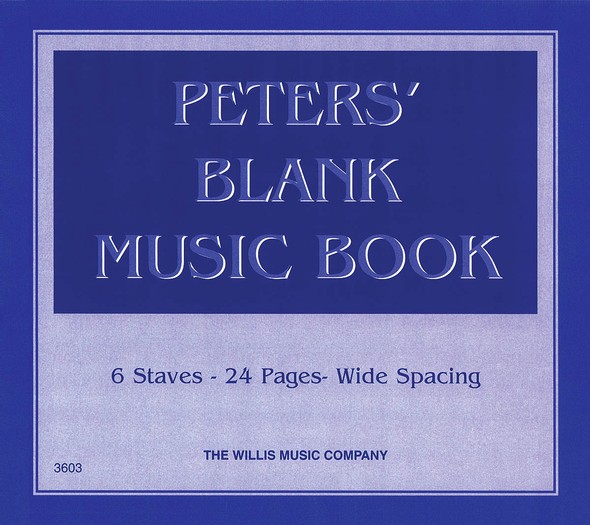 Peters' Blank Music Book (Blue): Manuscript Paper: Instrumental Work