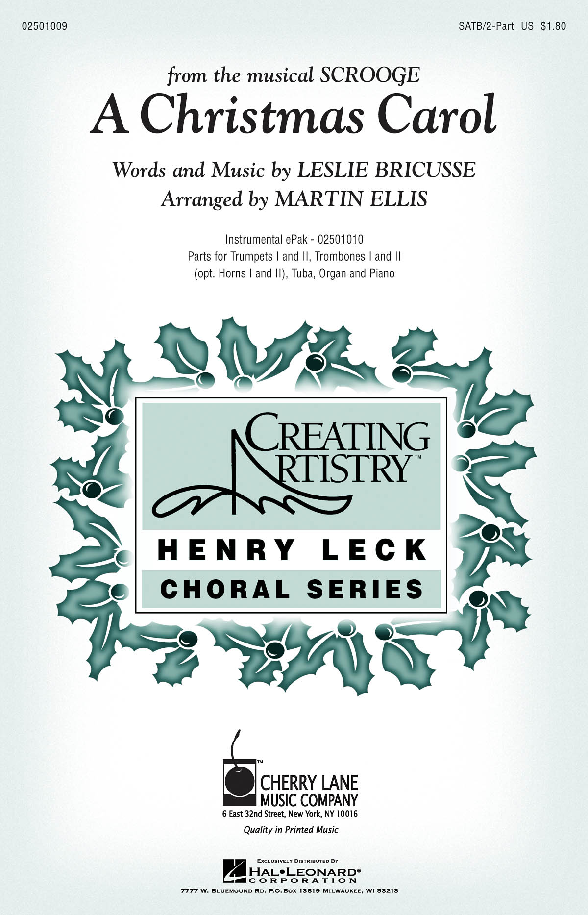 Leslie Bricusse: A Christmas Carol: Mixed Choir a Cappella: Vocal Score