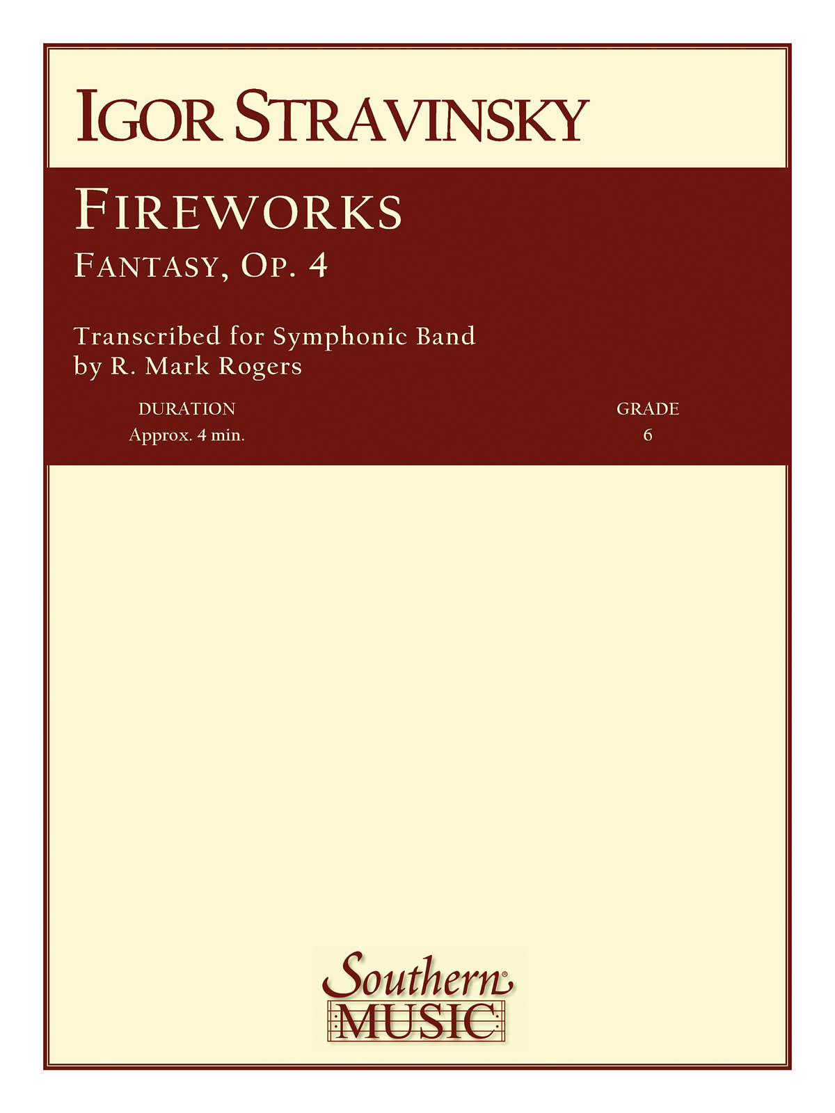 Igor Stravinsky: Fireworks Op 4(P.O.D.) (W-Oversize Score): Concert Band: Score