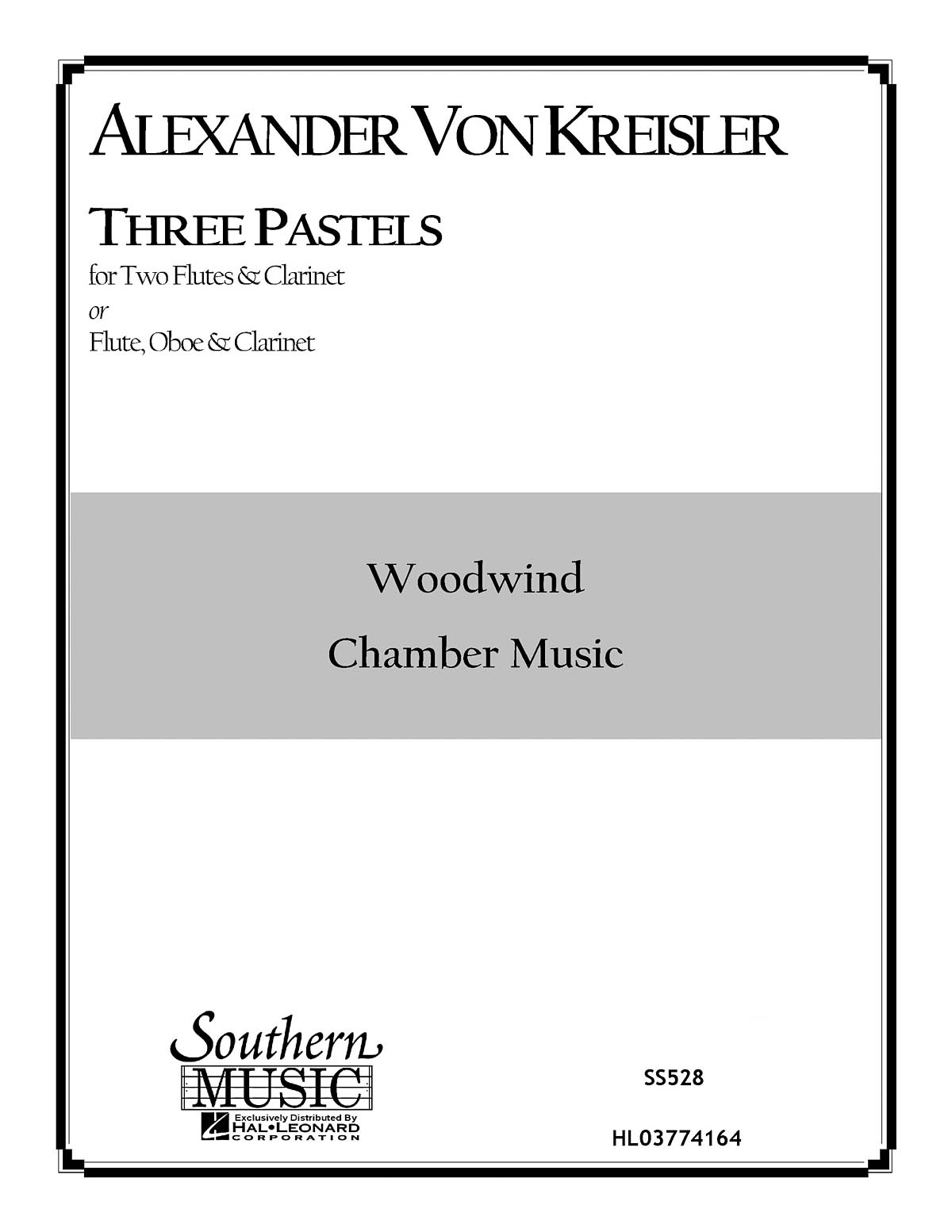 Alexander von Kreisler: Three Pastels: Woodwind Ensemble: Score