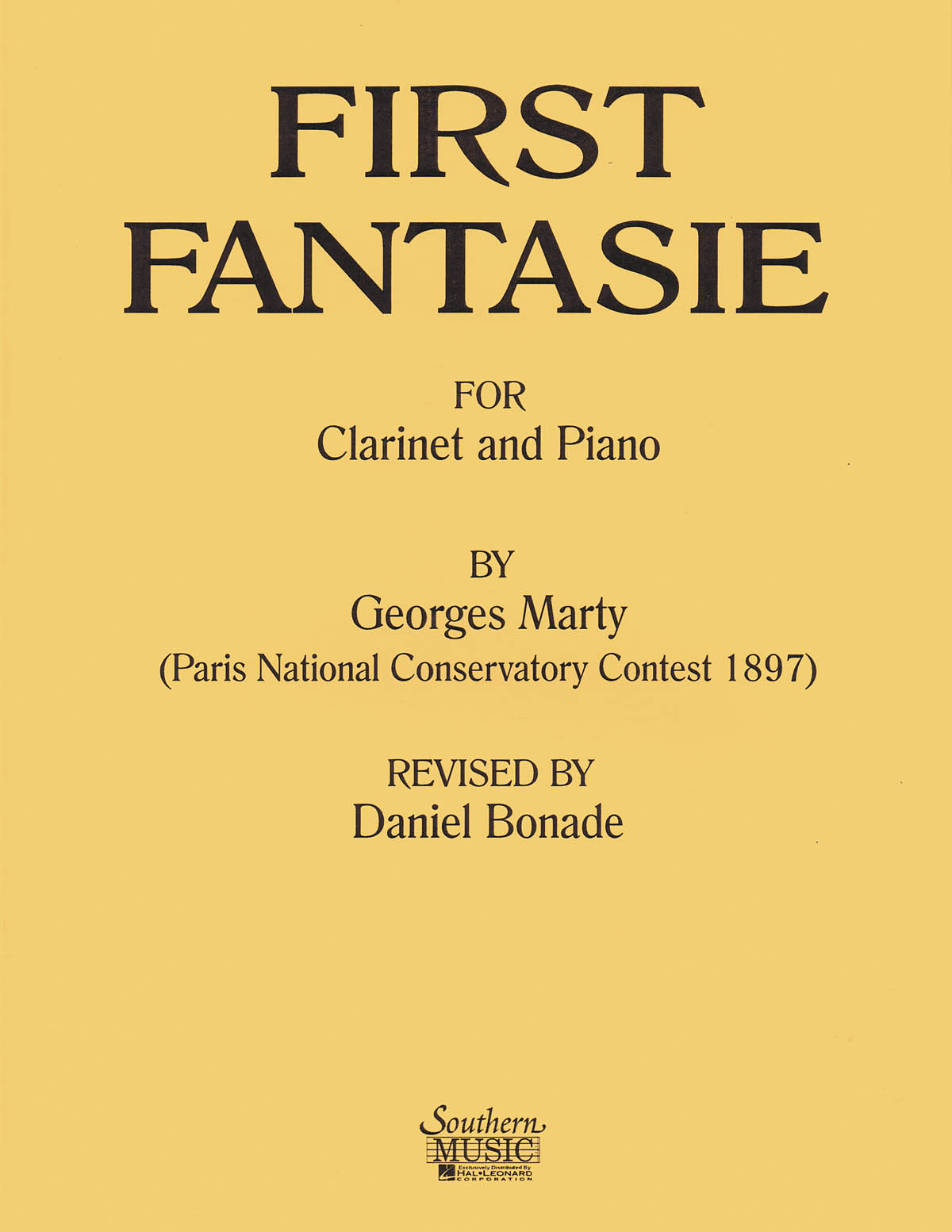 Georges Marty: First (1St) Fantaisie (Fantasy) (Premier): Clarinet Solo: