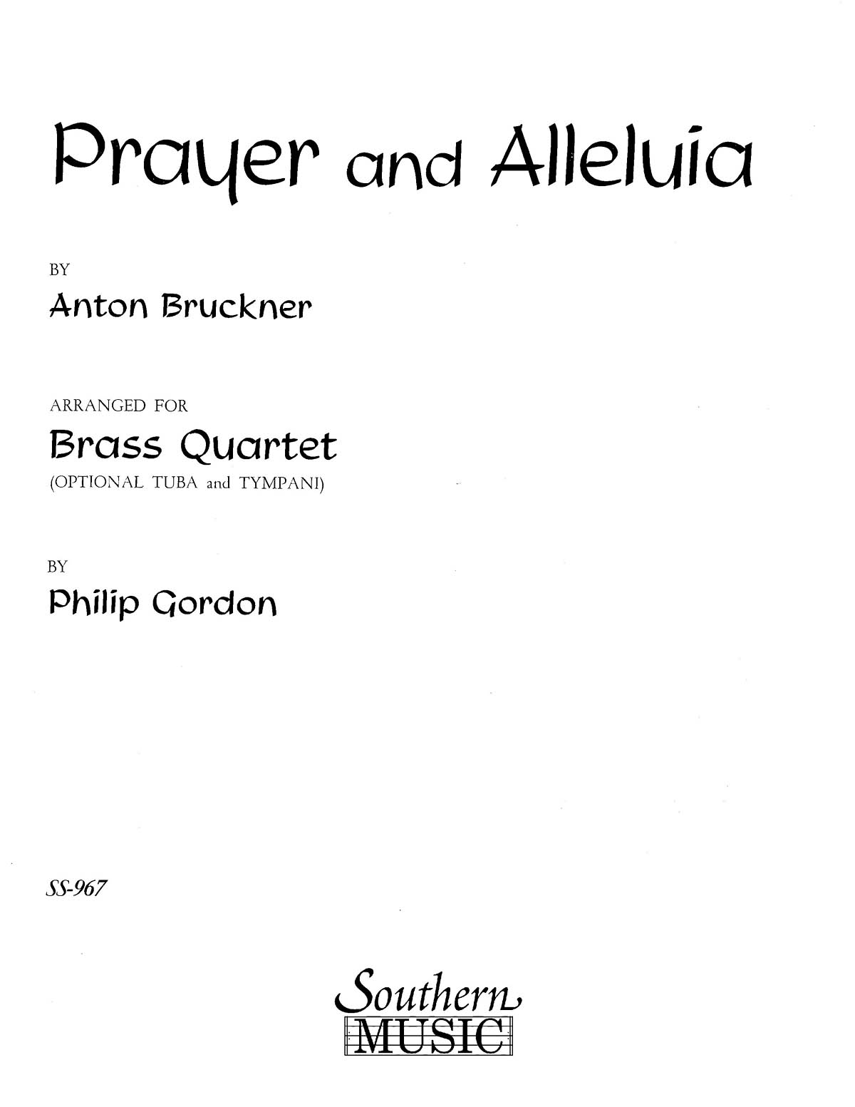 Anton Bruckner: Prayer and Alleluia: Brass Ensemble: Part