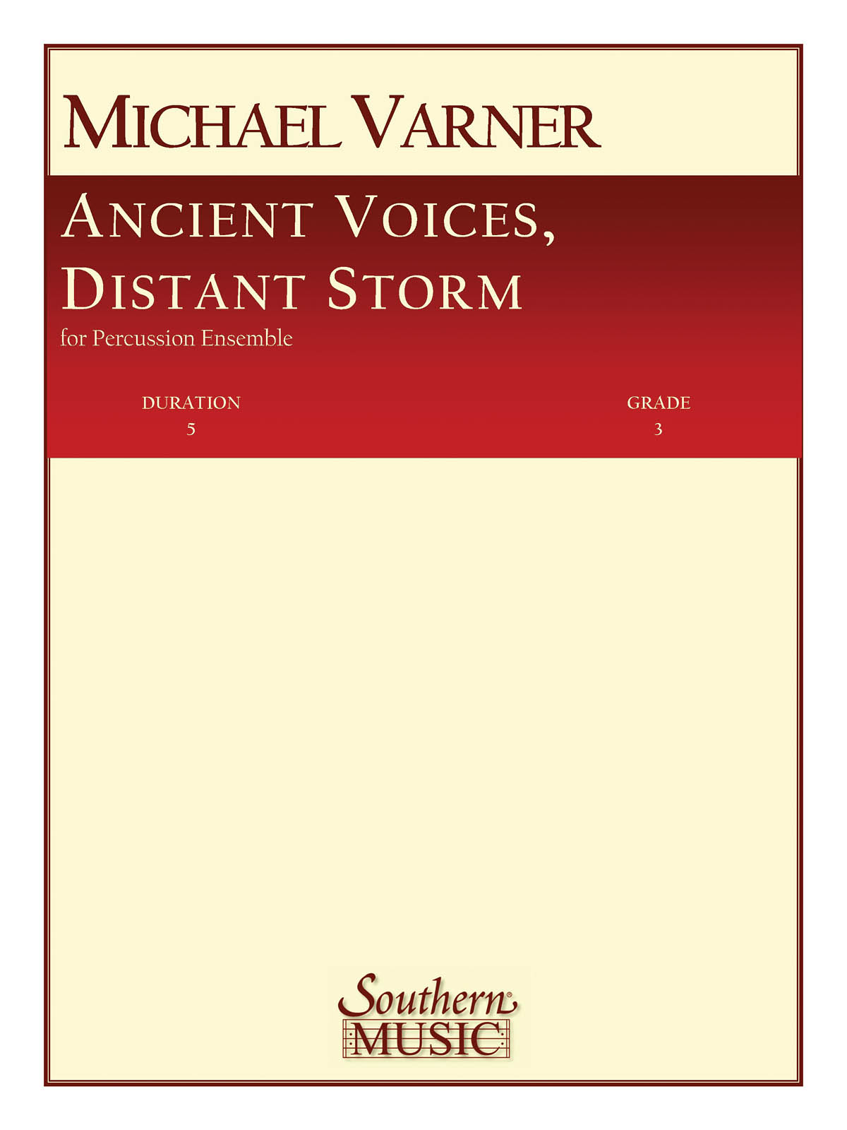 Michael Varner: Ancient Voices  Distant Storms: Percussion Ensemble: Score