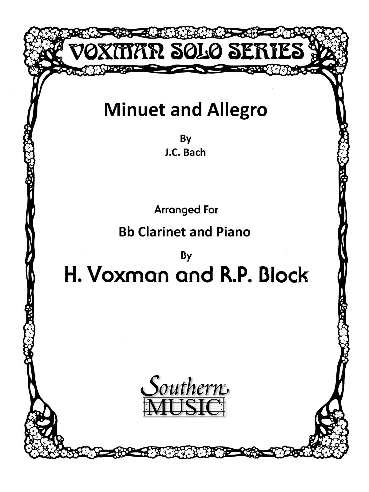Johann Christoph Friedrich Bach: Minuet and Allegro: Clarinet Solo: Instrumental