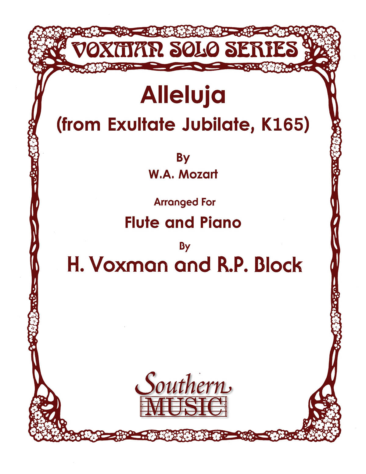 Wolfgang Amadeus Mozart: Alleluja (From Exultate Jubilate)  K165: Flute and