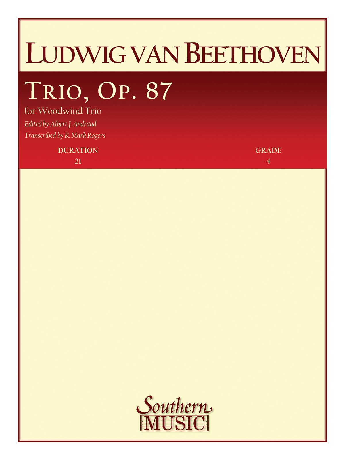 Ludwig van Beethoven: Trio  Op. 87: Woodwind Ensemble: Score