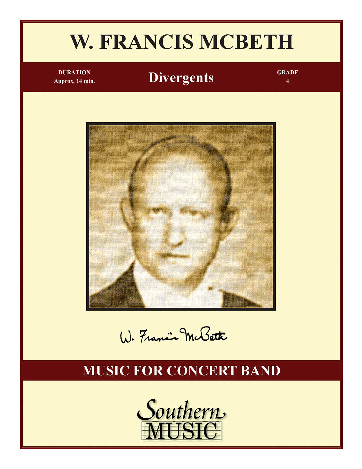 W. Francis McBeth: Divergents: Concert Band: Score & Parts