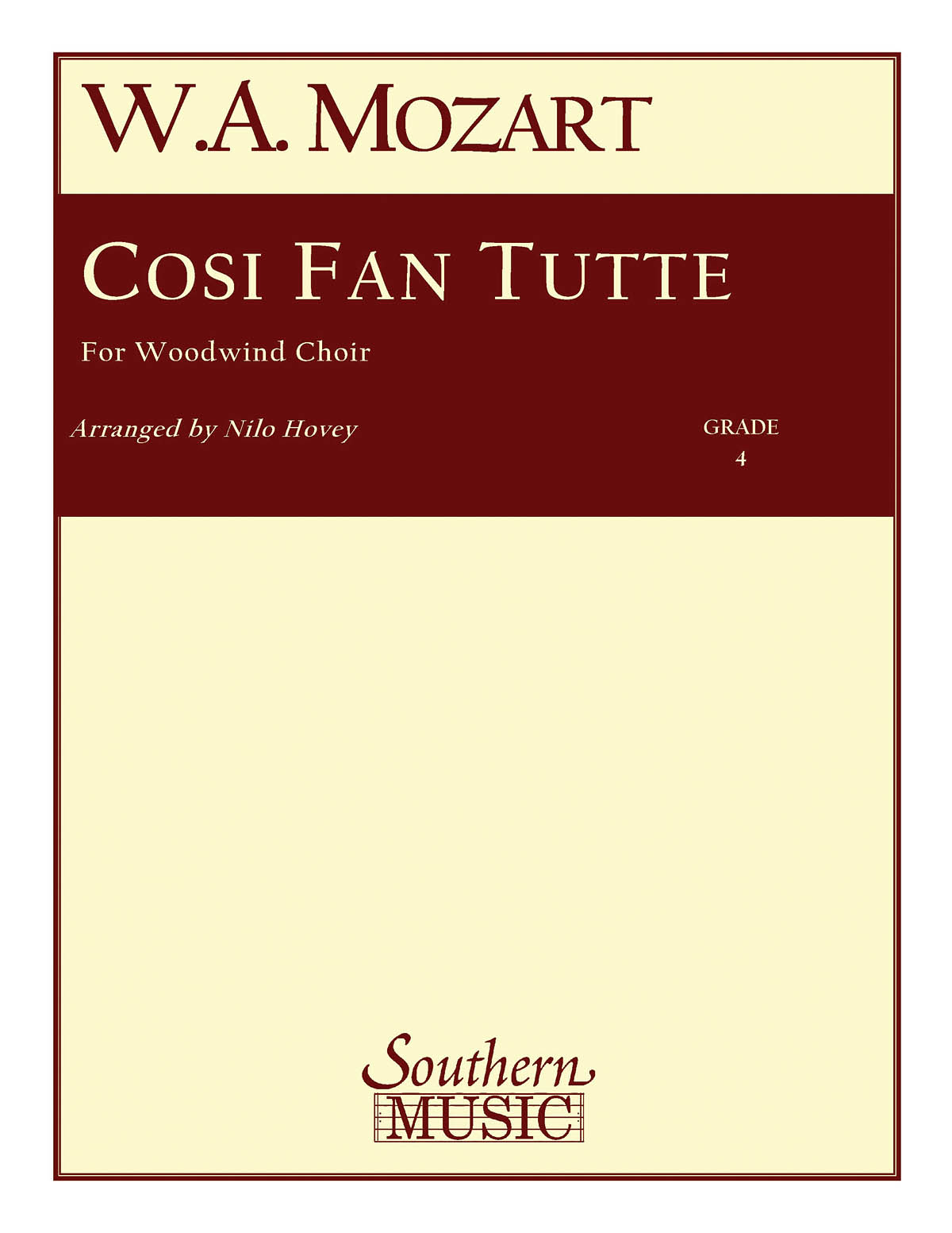 Wolfgang Amadeus Mozart: Cosi Fan Tutte: Woodwind Ensemble: Score & Parts