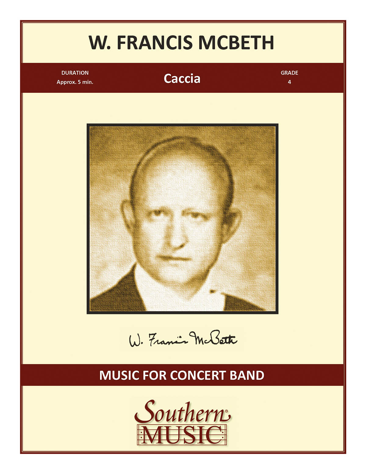 W. Francis McBeth: Caccia: Concert Band: Score & Parts