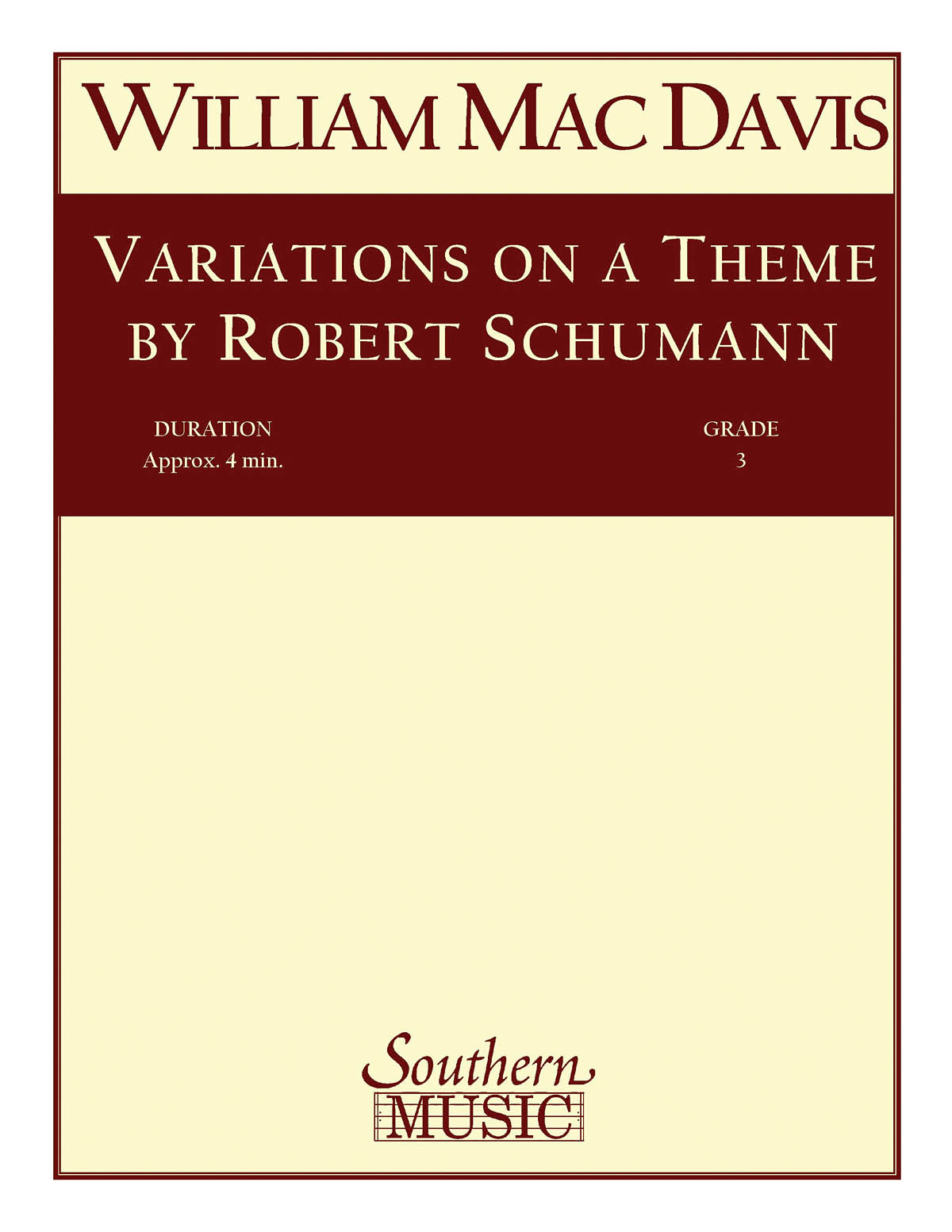 William Mac Davis: Variations on a Theme by Robert Schumann: Concert Band: Score