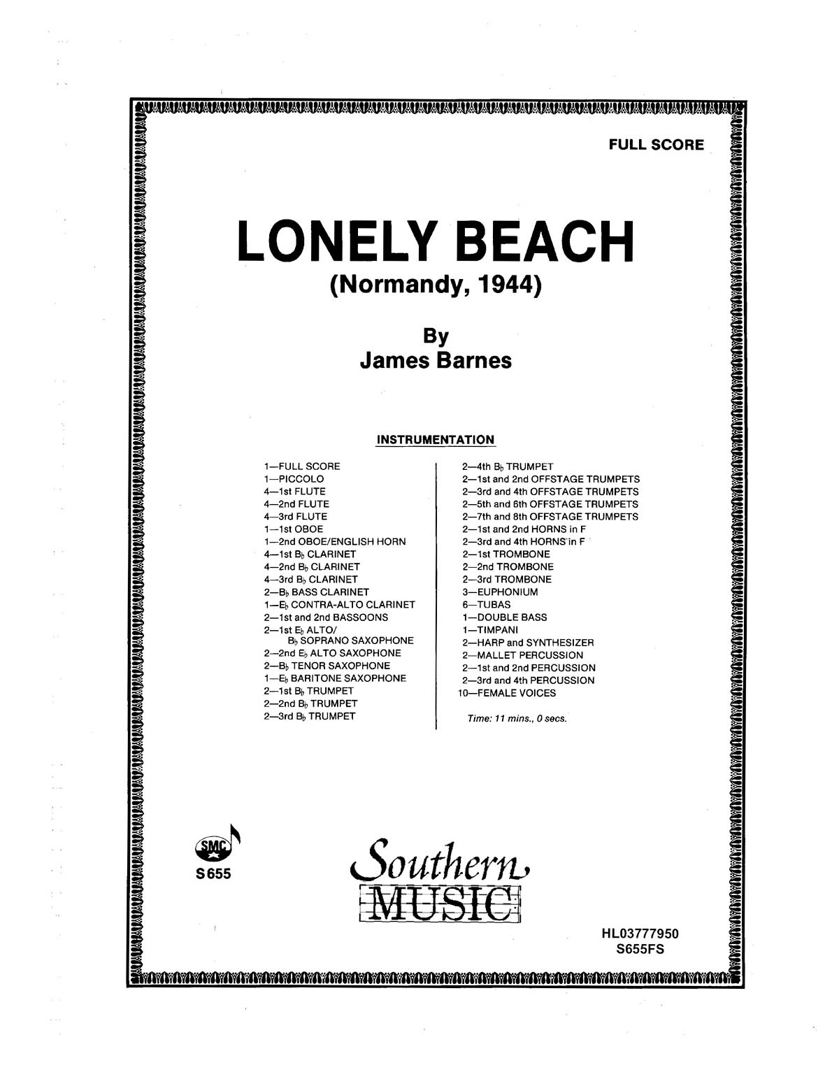 James Barnes: Lonely Beach (Normandy 1944): Concert Band: Score