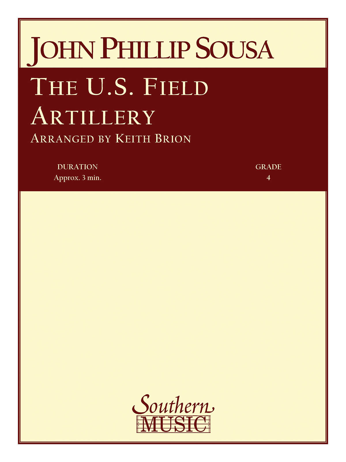 John Philip Sousa: The U.S. Field Artillery: Concert Band: Score & Parts
