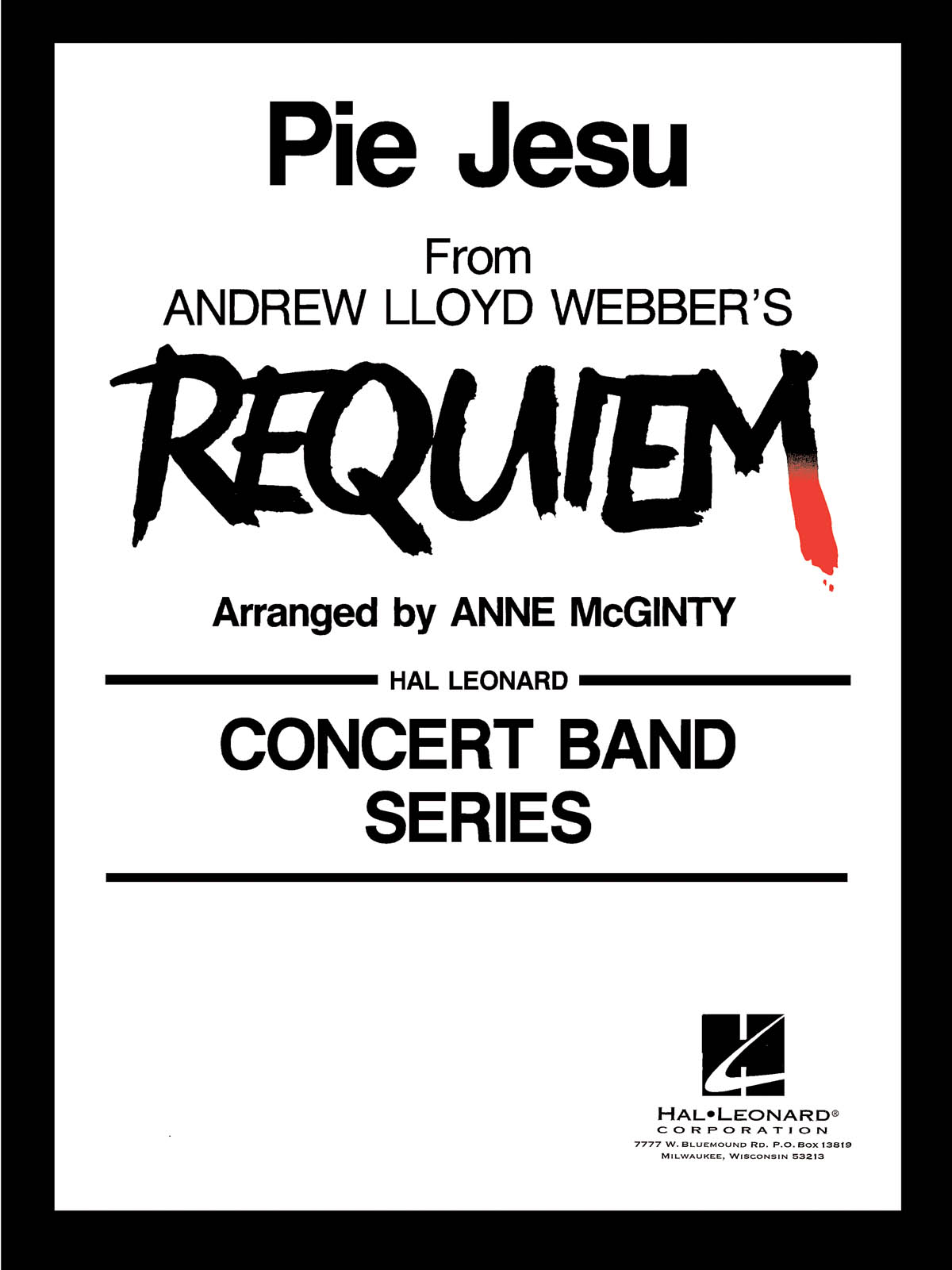 Andrew Lloyd Webber: Pie Jesu: Concert Band: Score