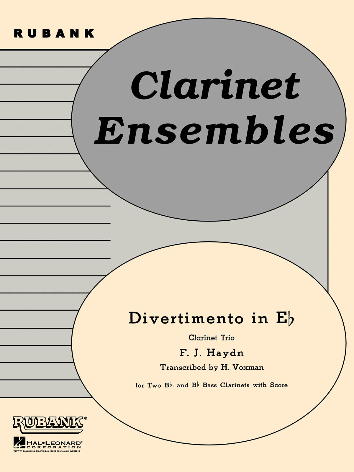 Franz Joseph Haydn: Divertimento in E-Flat: Clarinet Ensemble: Score & Parts