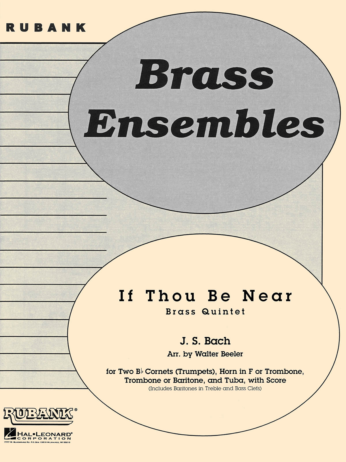 Johann Sebastian Bach: If Thou Be Near (Bist du bei mir): Brass Ensemble: Score