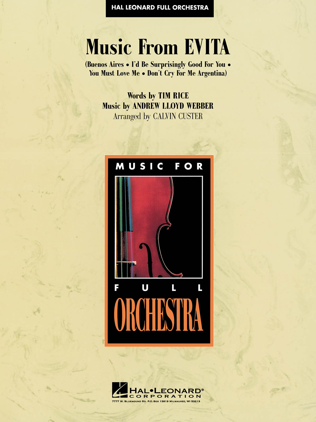 Andrew Lloyd Webber Tim Rice: Music from Evita: Orchestra: Score & Parts