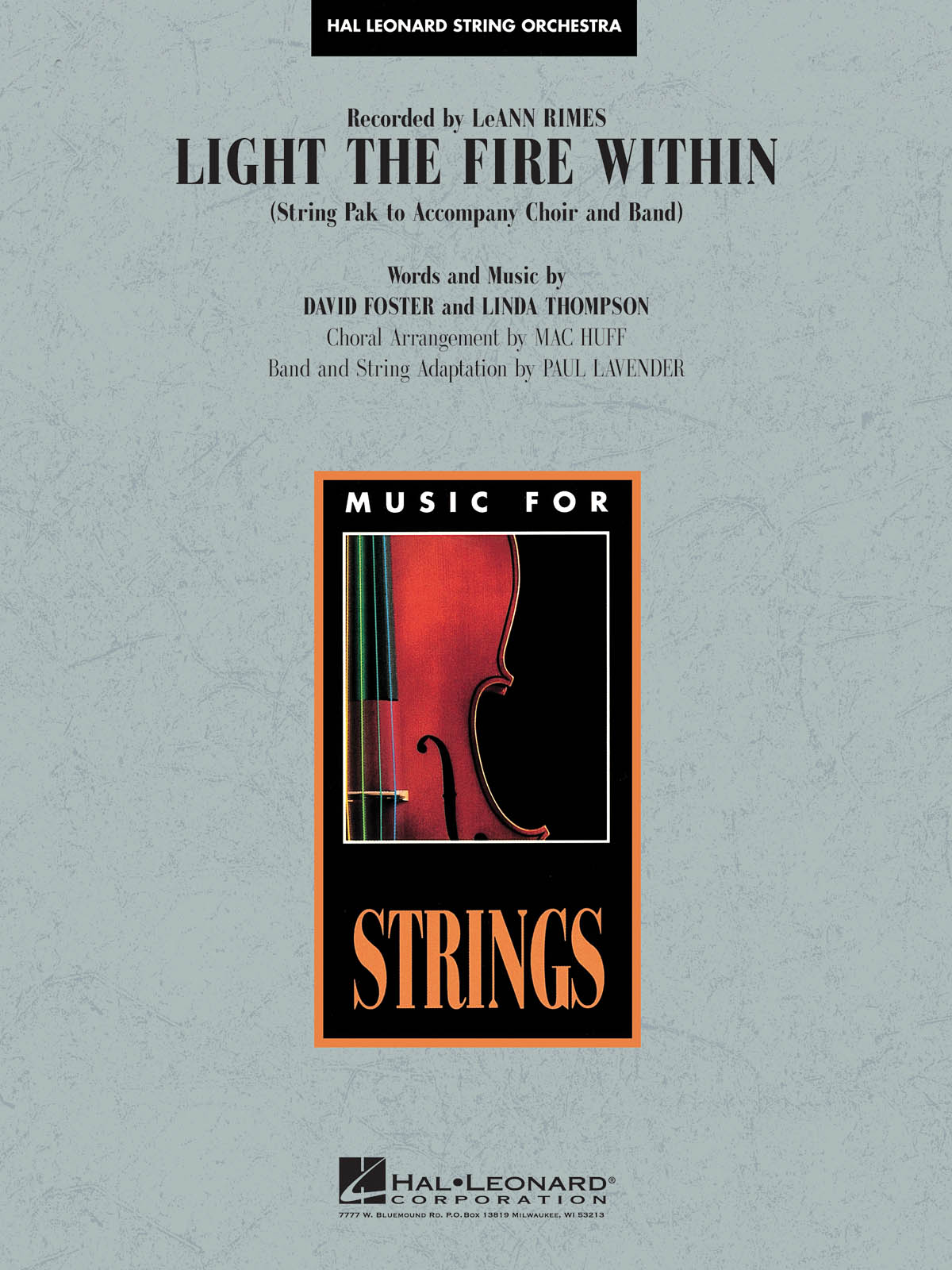 Lee Ann Rimes: Light the Fire Within: String Orchestra: Score & Parts