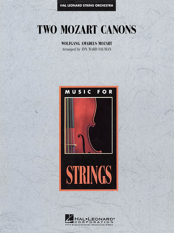 Wolfgang Amadeus Mozart: Two Mozart Canons: String Orchestra: Score & Parts