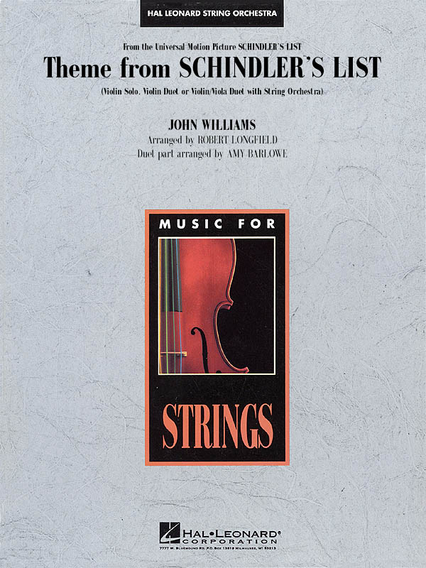 John Williams: Theme from Schindler's List: String Orchestra: Score and Parts