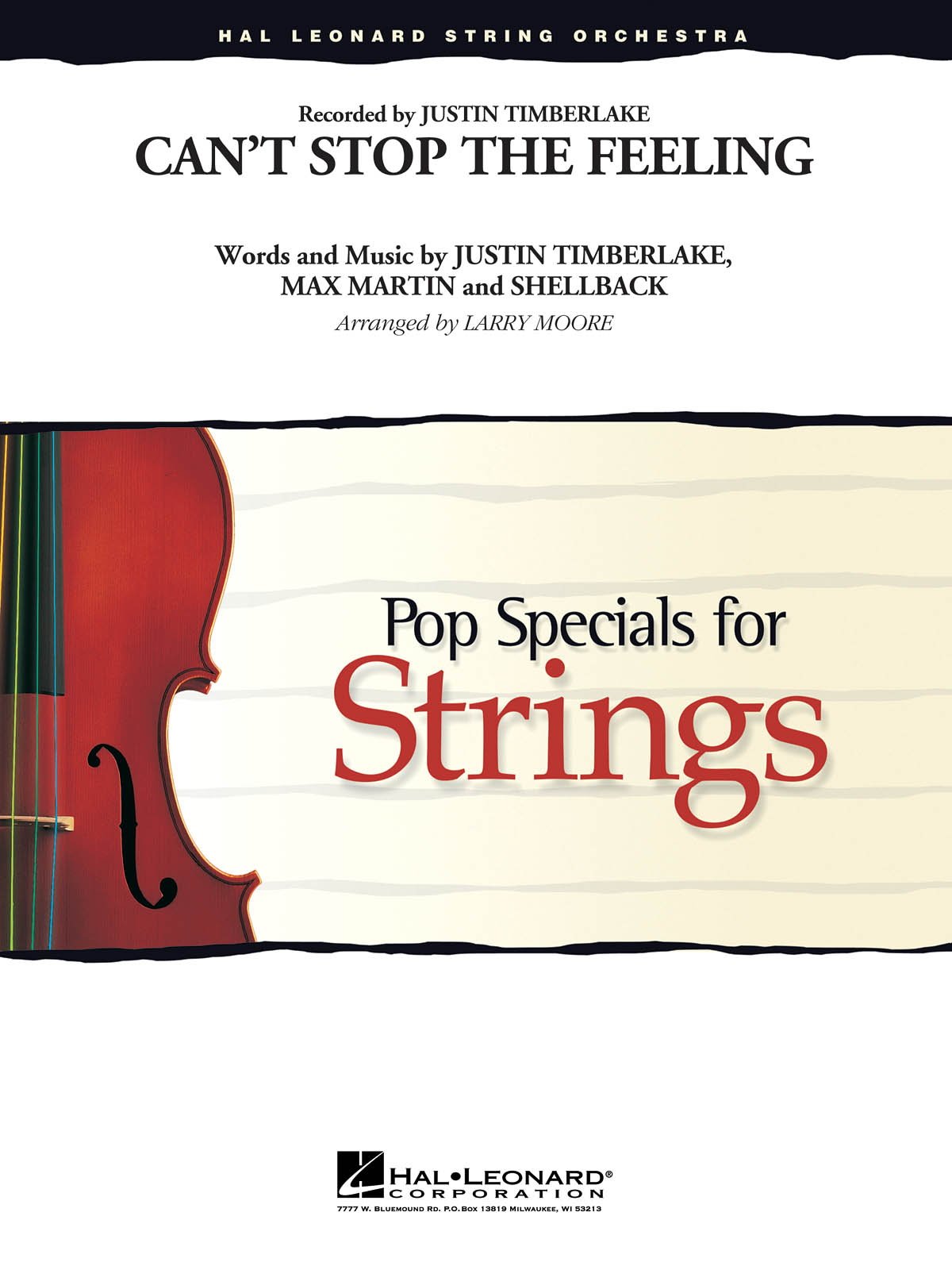 Justin Timberlake: Can't Stop the Feeling: String Ensemble: Score & Parts