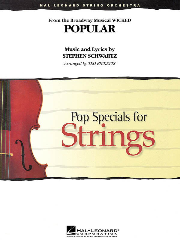 Stephen Schwartz: Popular (from Wicked): String Ensemble: Score & Parts