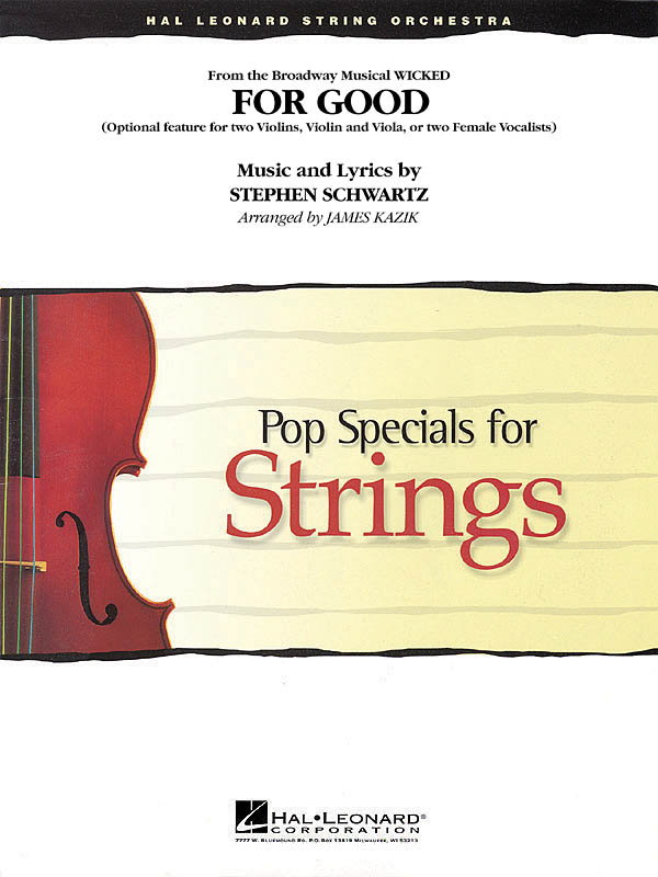 Stephen Schwartz: For Good (Duet Feature from Wicked): String Ensemble: Score &