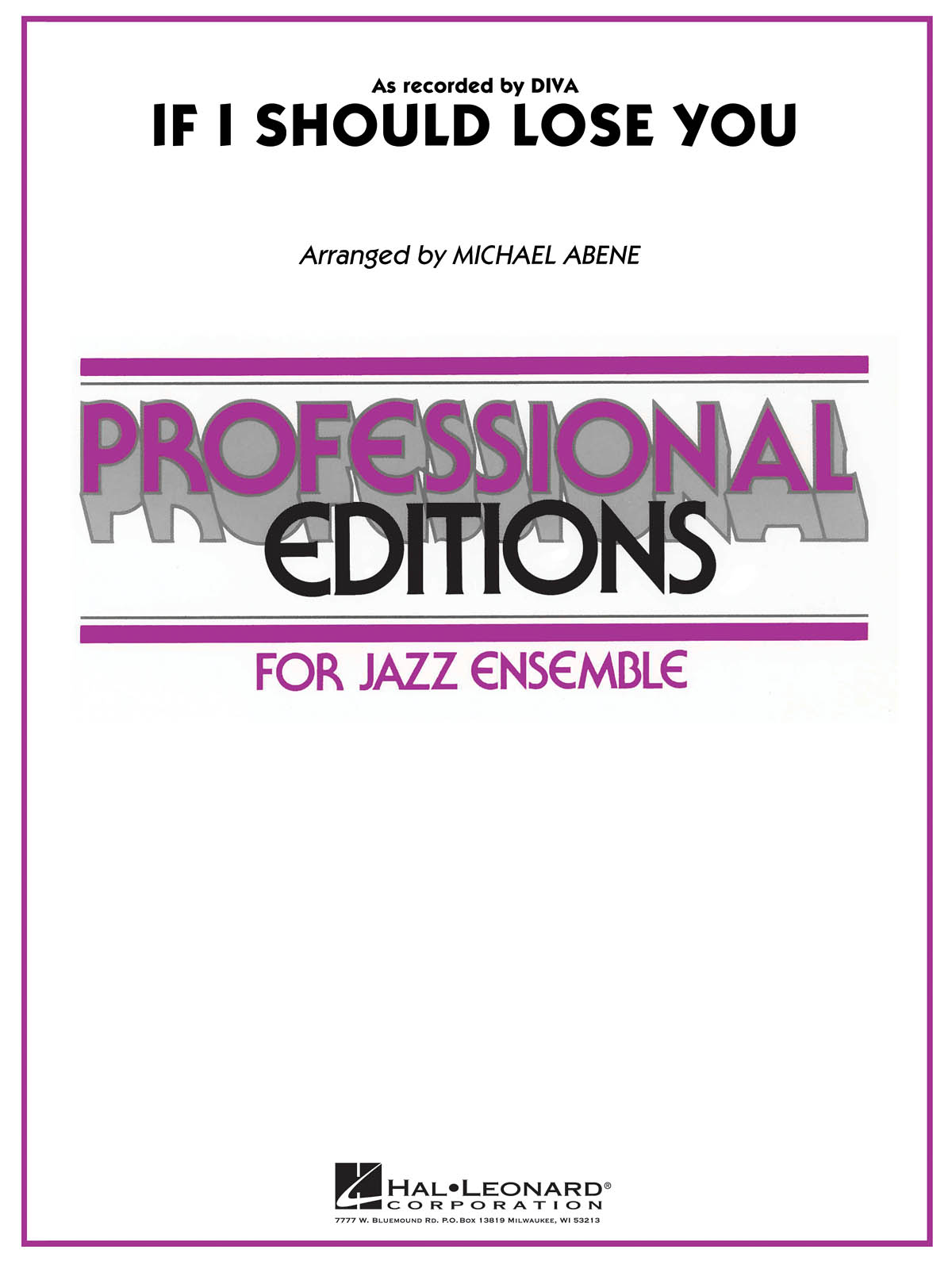 If I Should Lose You: Jazz Ensemble: Score