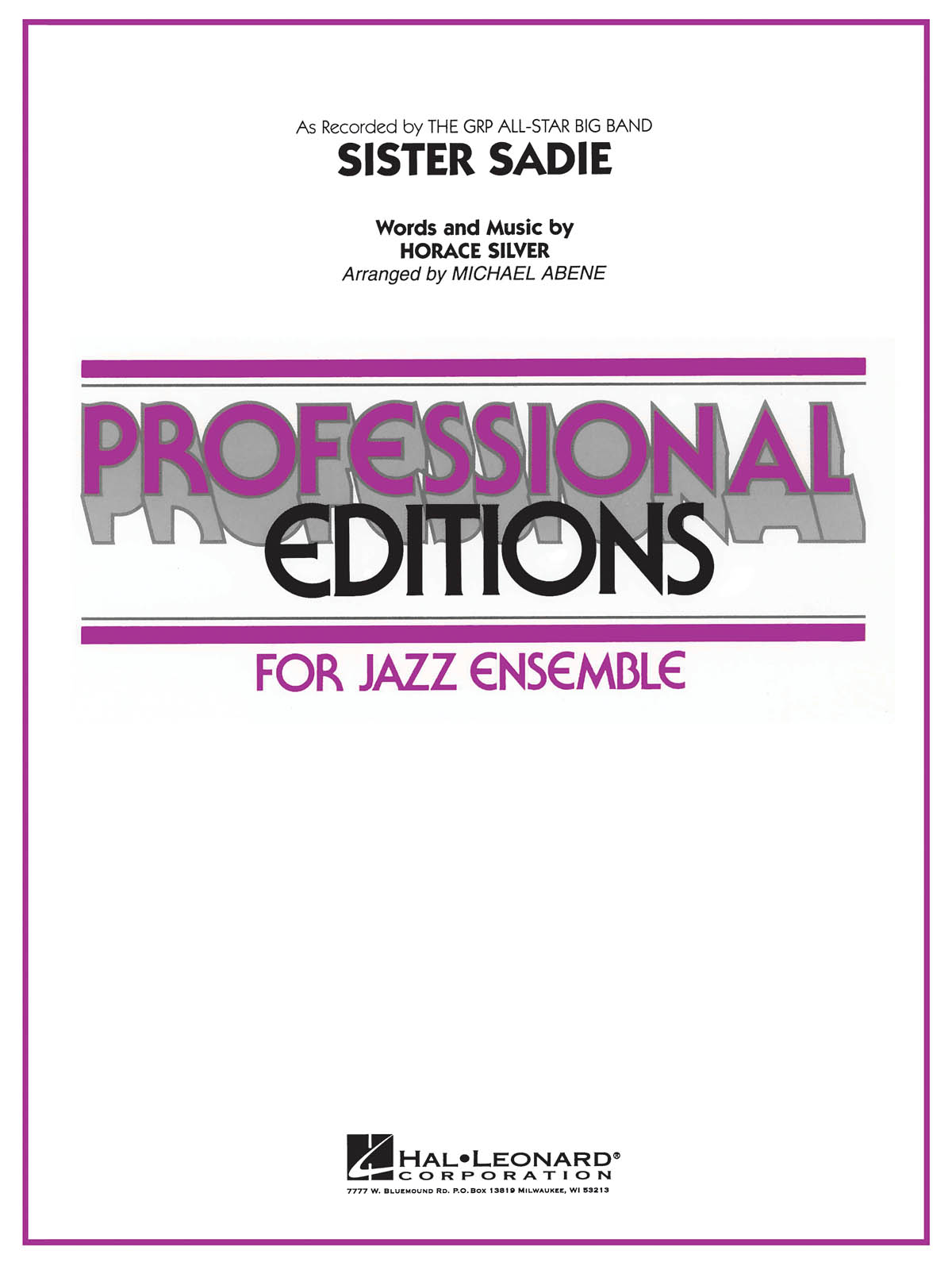 Horace Silver: Sister Sadie: Jazz Ensemble: Score & Parts