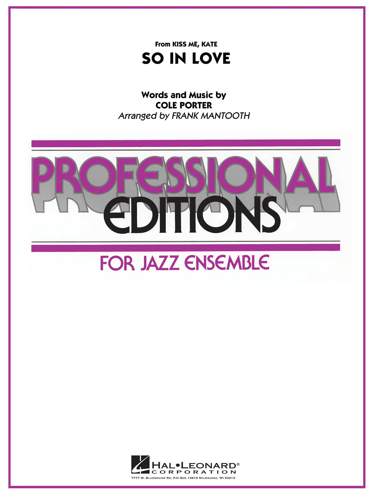 Cole Porter: So in Love: Jazz Ensemble: Score