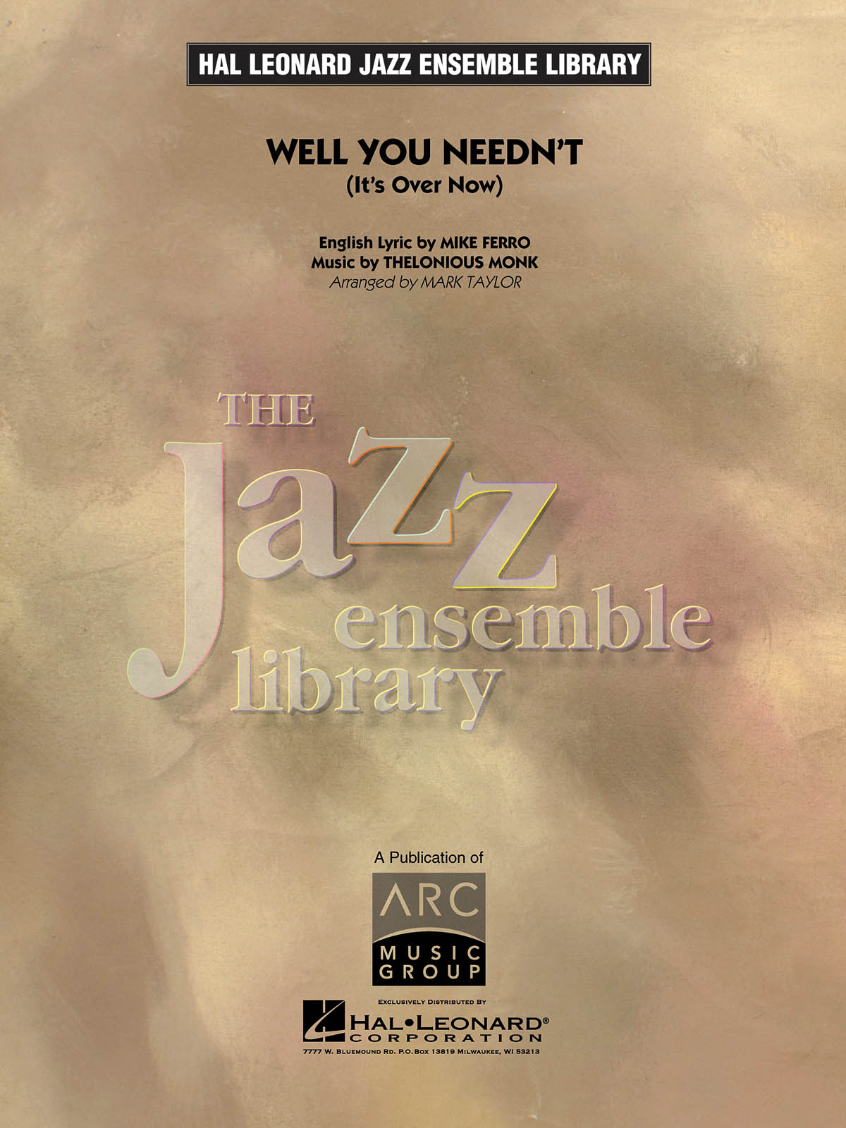 Thelonious Monk: Well You Needn't: Jazz Ensemble: Score & Parts