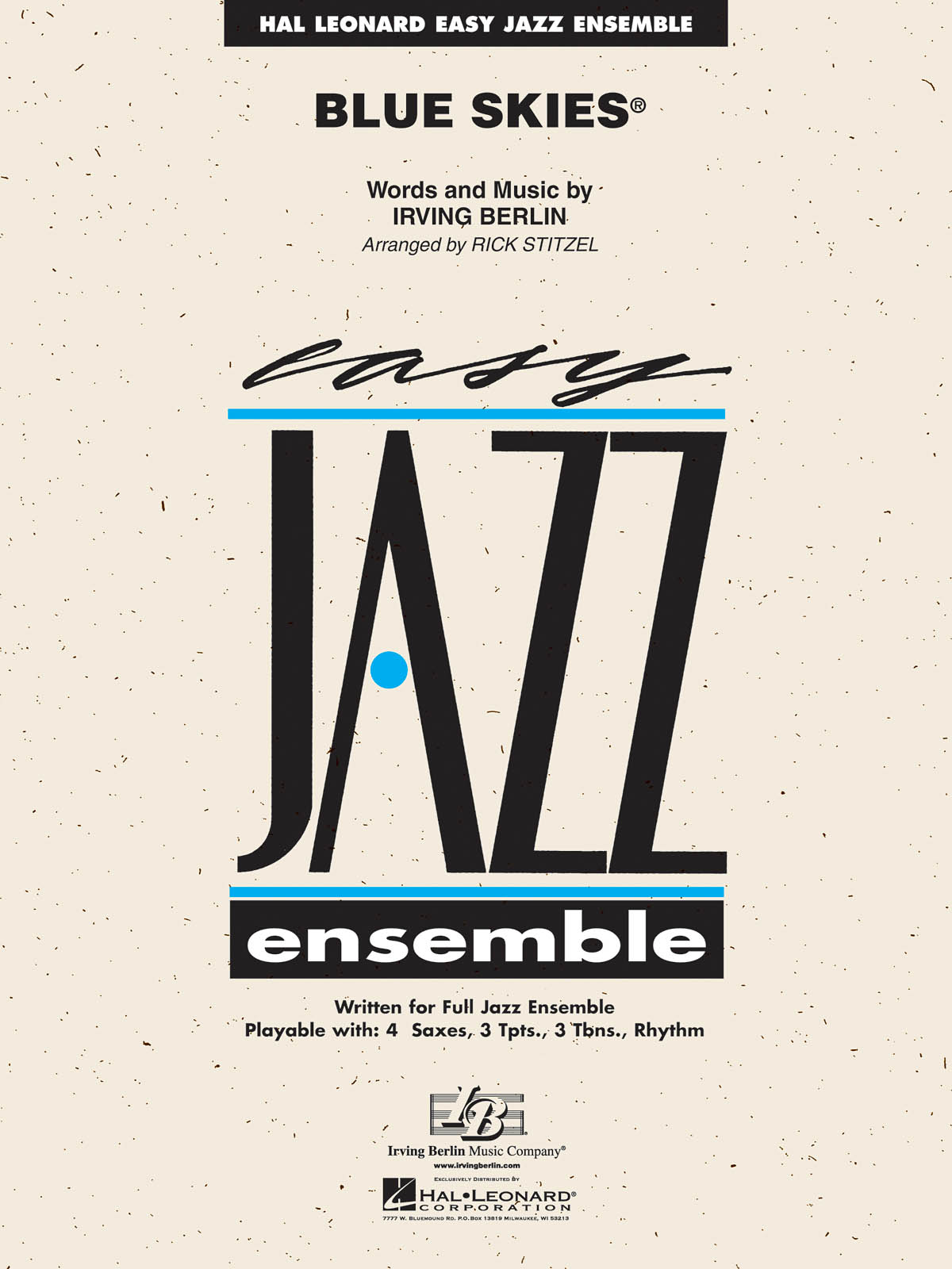 Irving Berlin: Blue Skies: Jazz Ensemble: Score  Parts & Audio