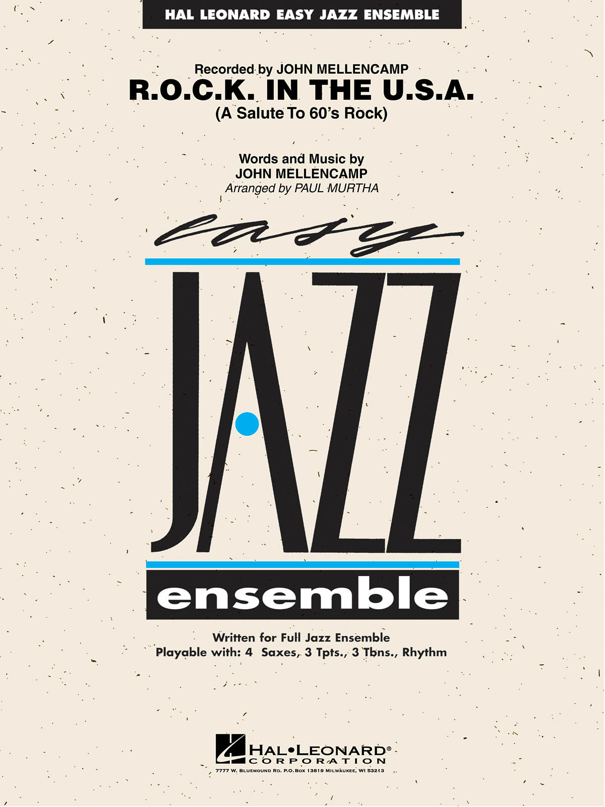 John Mellencamp: R.O.C.K. in the U.S.A.: Jazz Ensemble: Score  Parts & Audio