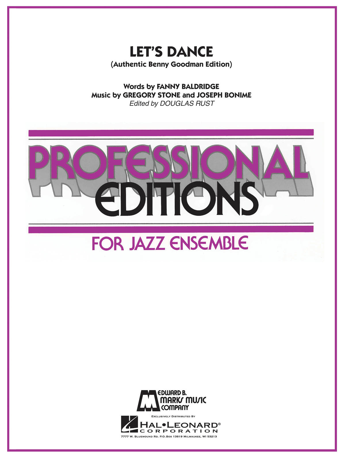 Benny Goodman: Let's Dance: Jazz Ensemble: Score & Parts