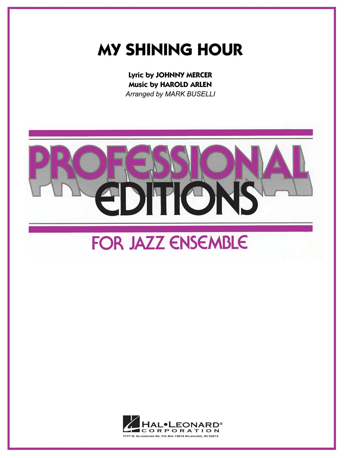 Harold Arlen: My Shining Hour: Jazz Ensemble: Score