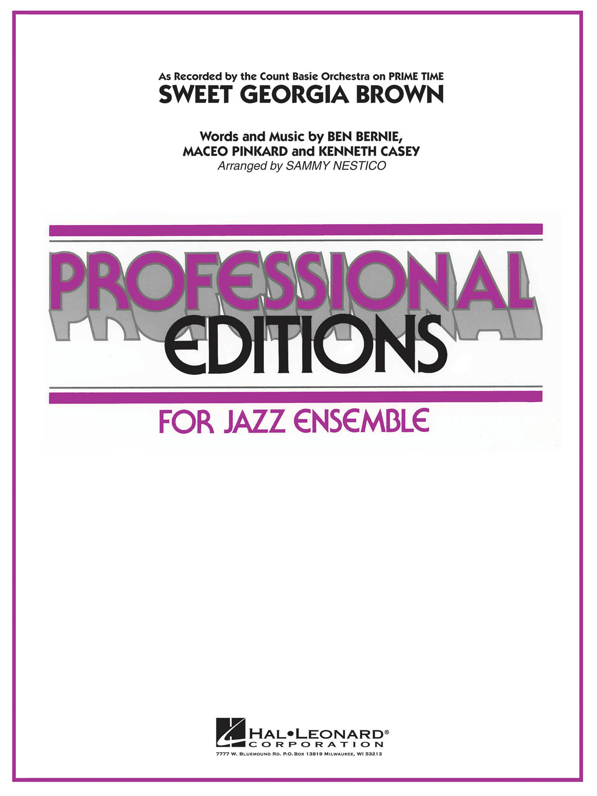 Count Basie: Sweet Georgia Brown: Jazz Ensemble: Score & Parts