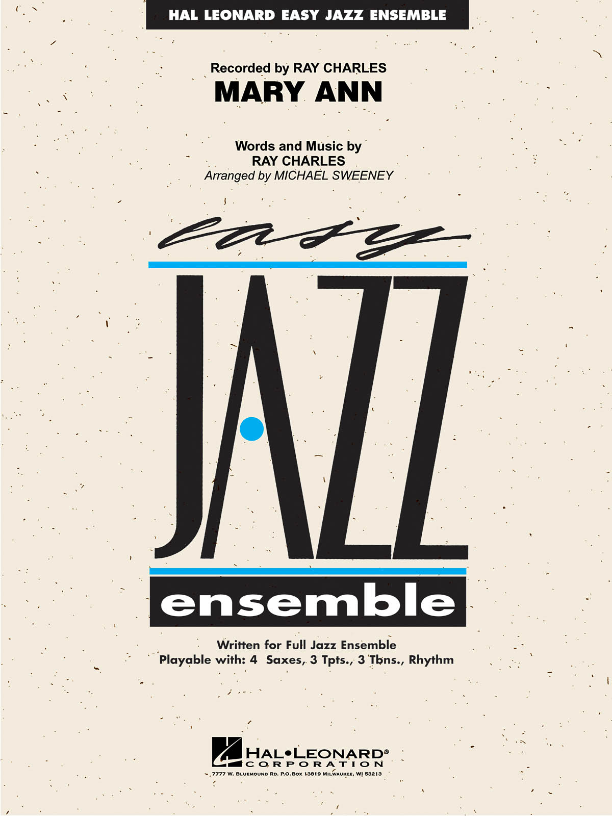 Ray Charles: Mary Ann: Jazz Ensemble: Score