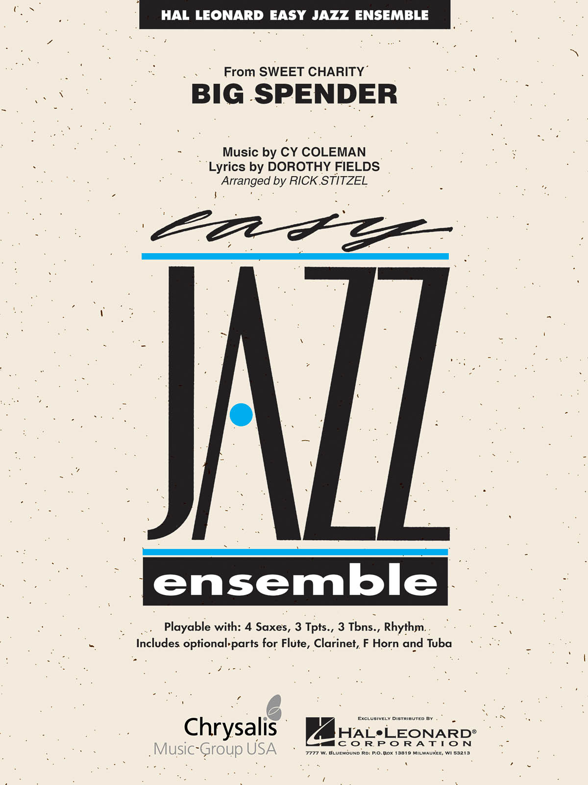 Cy Coleman Dorothy Fields: Big Spender: Jazz Ensemble: Score  Parts & Audio