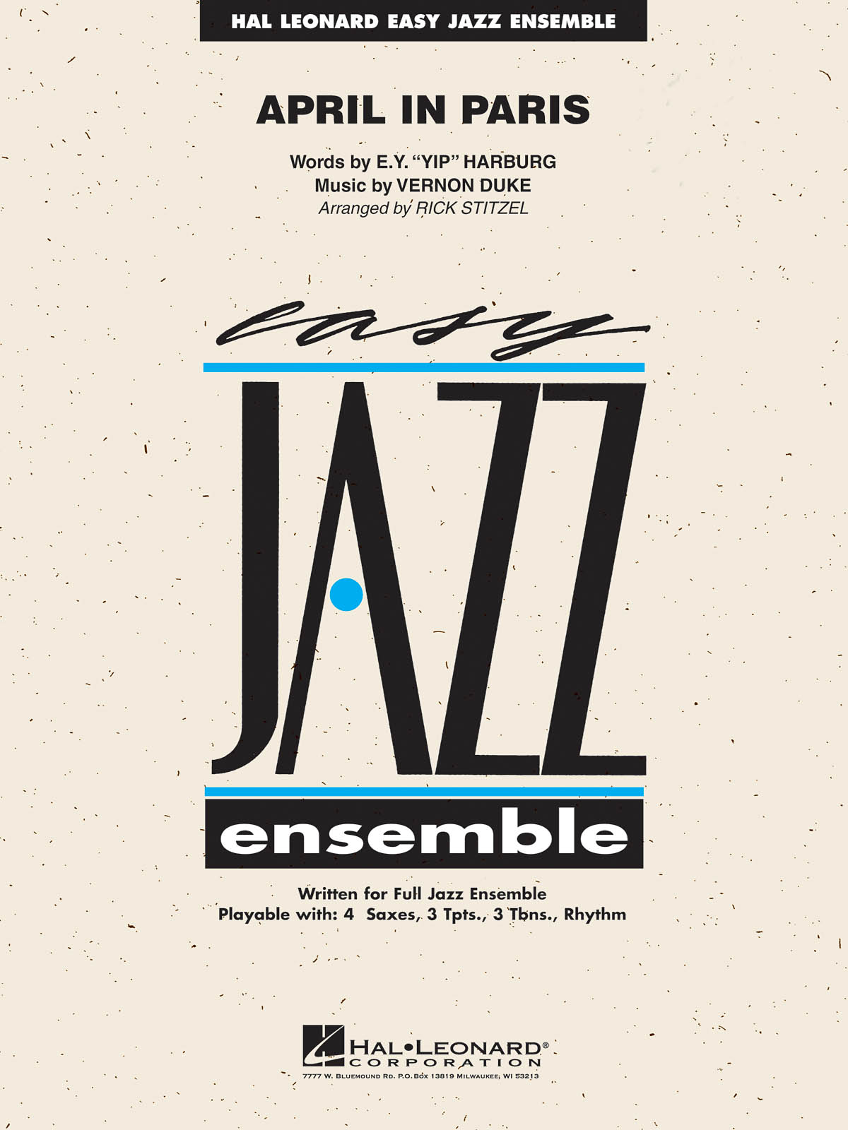 Yip Harburg Vernon Duke: April in paris: Jazz Ensemble: Score & Parts