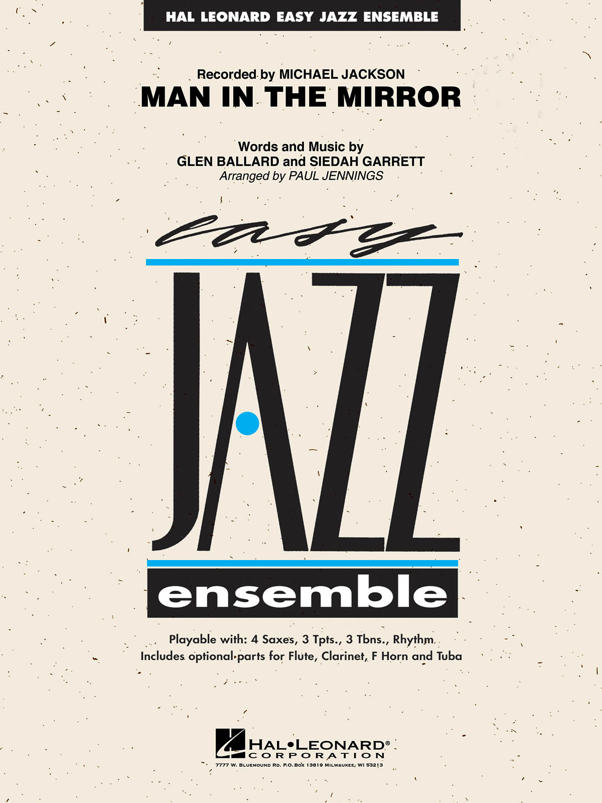 Glen Ballard Siedah Garrett: Man in the Mirror: Jazz Ensemble: Score  Parts &
