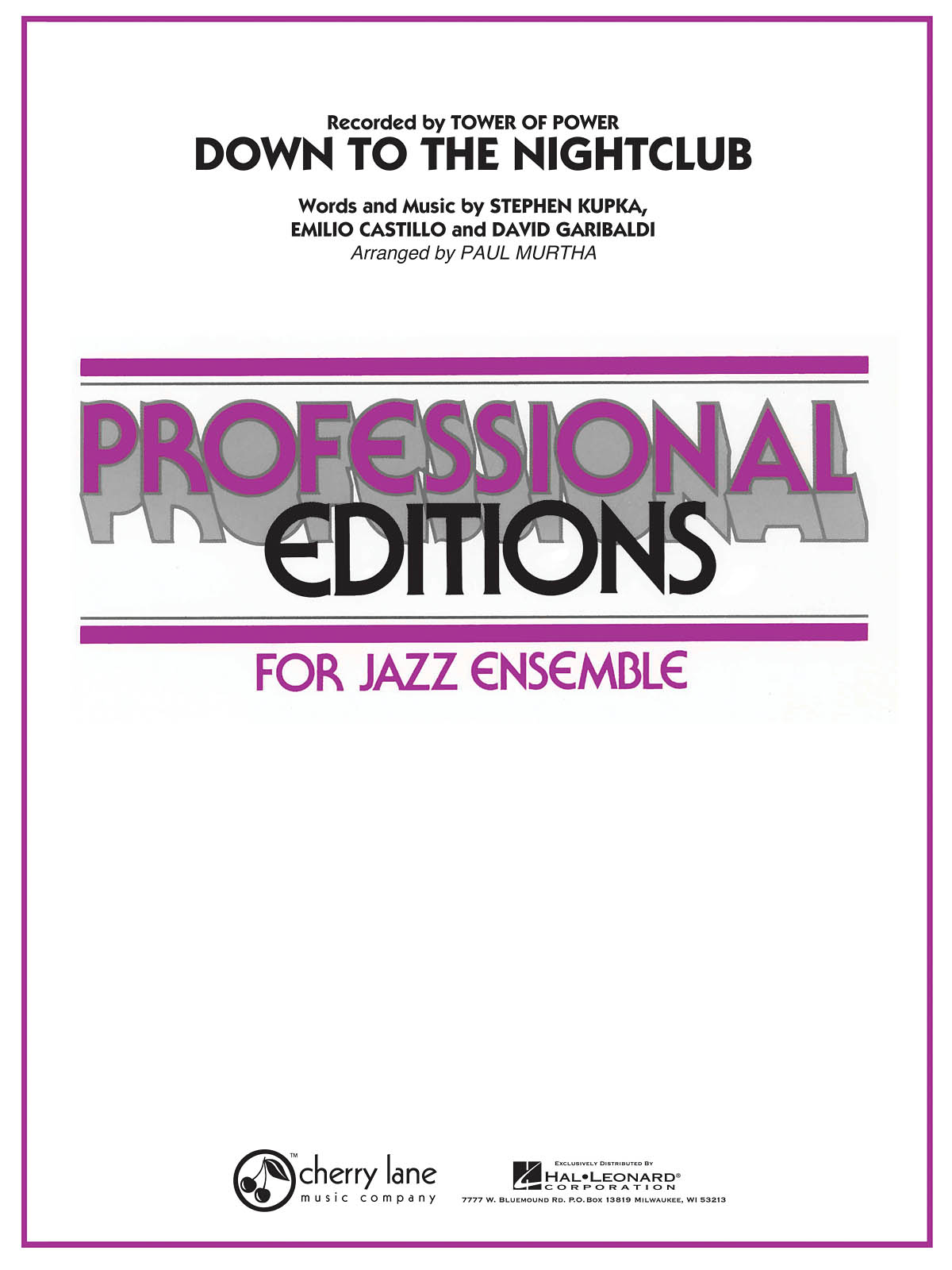 David Garibaldi: Down to the Nightclub: Jazz Ensemble: Score