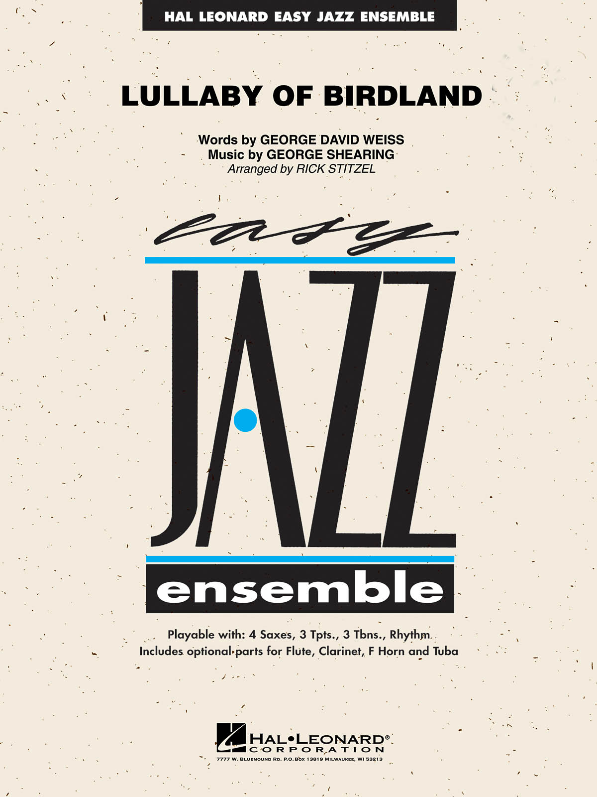 George David Weiss George Shearing: Lullaby of Birdland: Jazz Ensemble: Score &