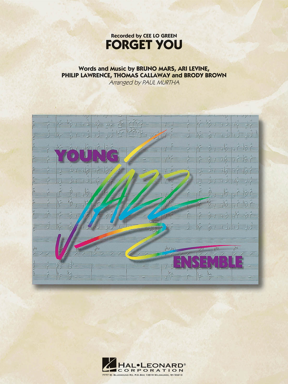 Bruno Mars Ari Levine: Forget You: Jazz Ensemble: Score