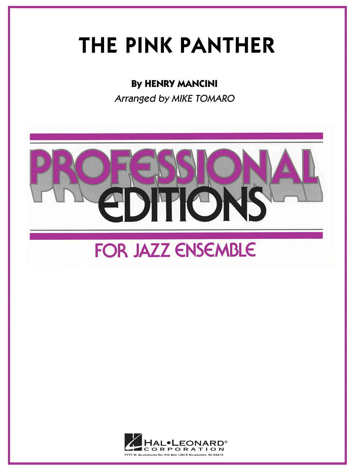 Henry Mancini: The Pink Panther: Jazz Ensemble: Score & Parts