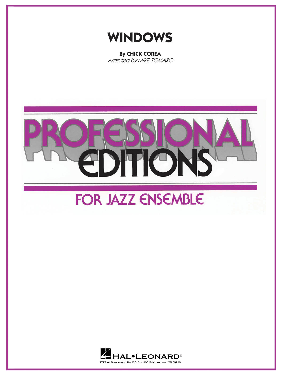 Chick Corea: Windows: Jazz Ensemble: Score & Parts