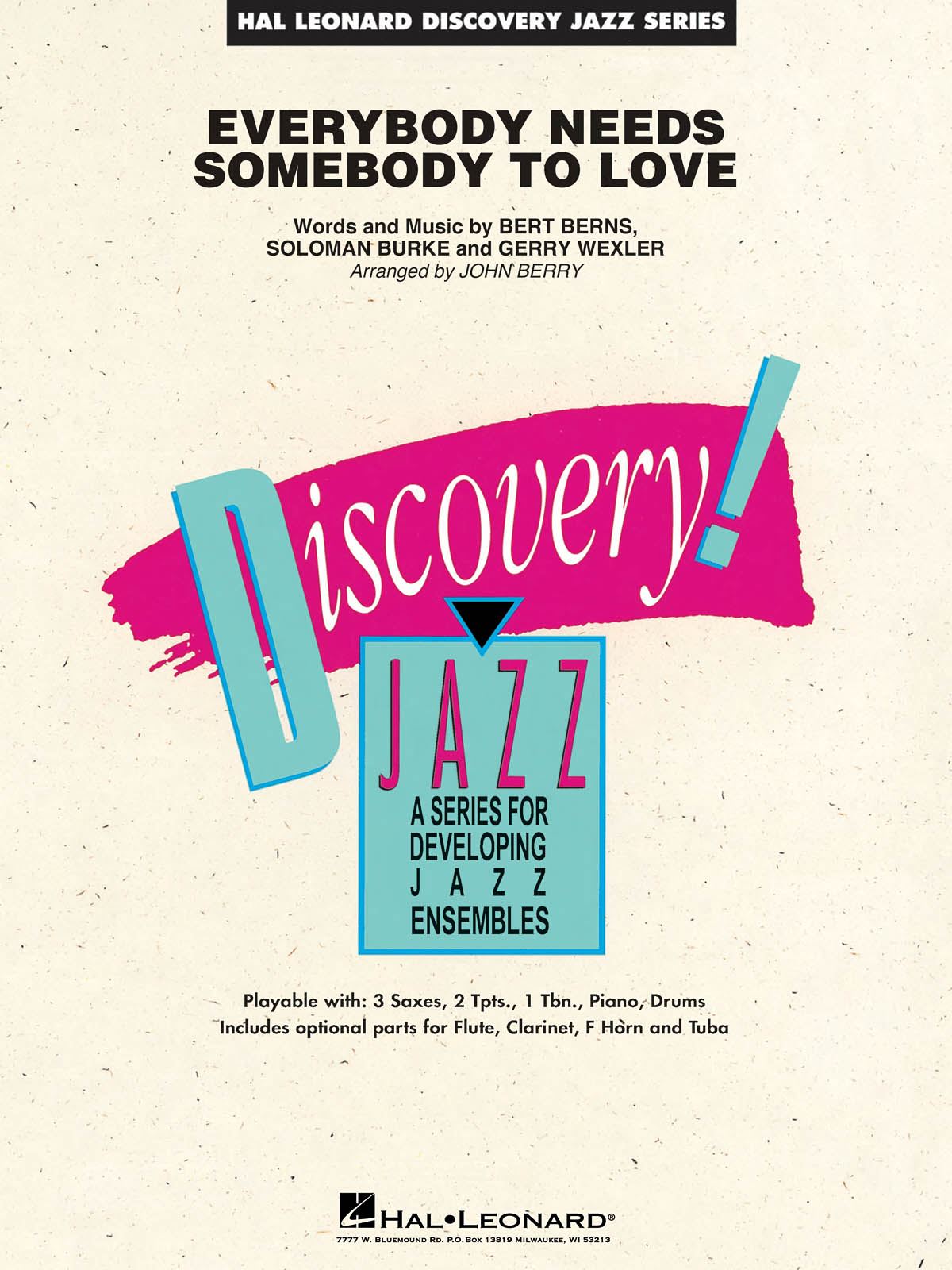 Bert Berns: Everybody Needs Somebody to Love: Jazz Ensemble: Score