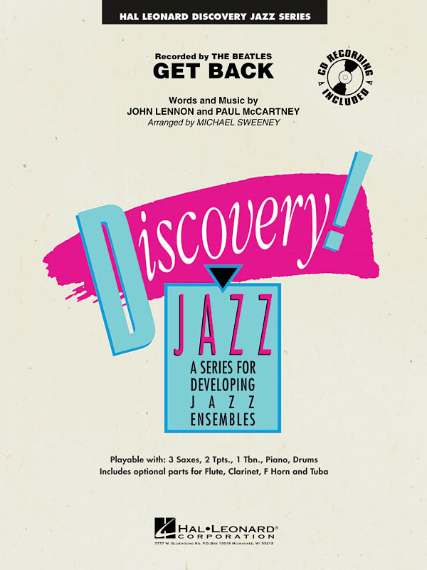 John Lennon Paul McCartney: Get Back: Jazz Ensemble: Score  Parts & Audio