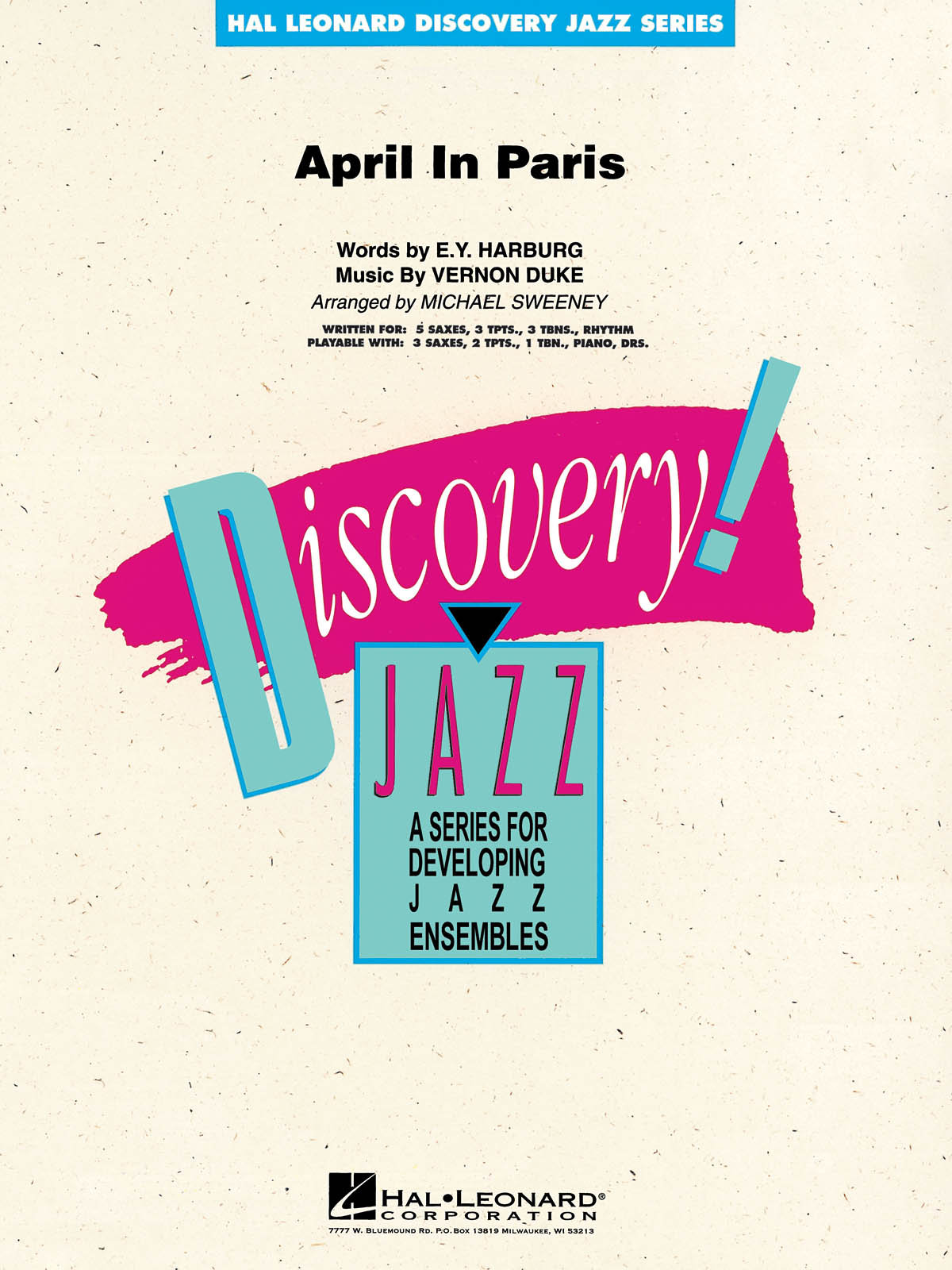 Yip Harburg Vernon Duke: April In Paris: Jazz Ensemble: Score  Parts & Audio