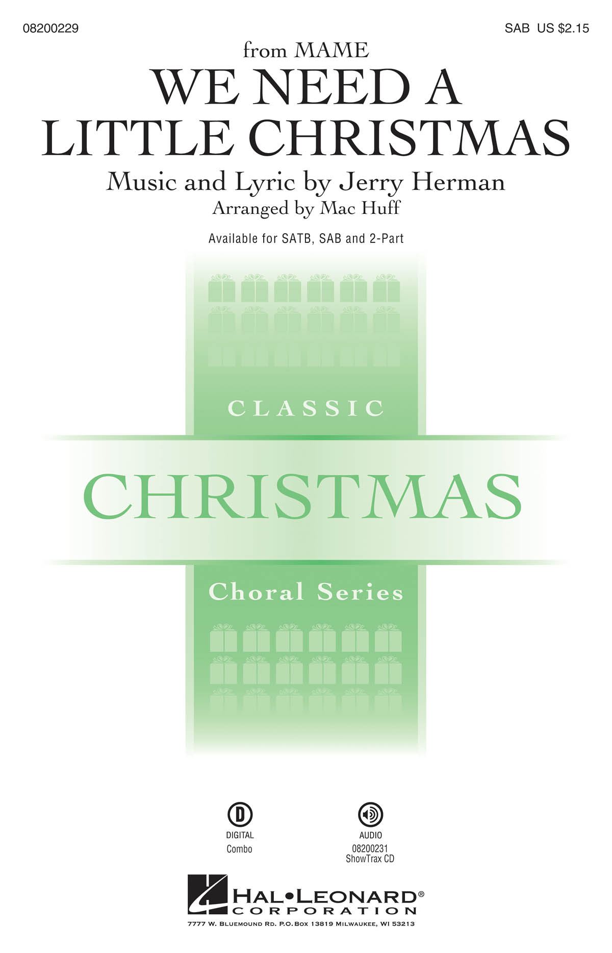 Jerry Herman: We Need a Little Christmas. SAB: Mixed Choir a Cappella: Vocal