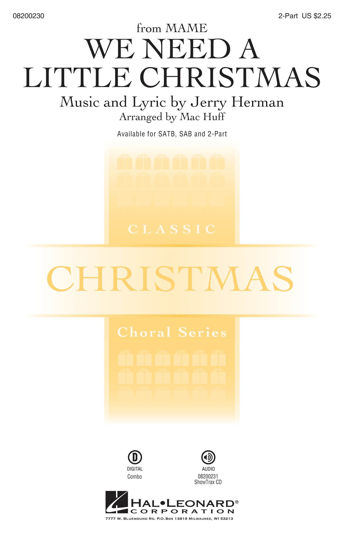 Jerry Herman: We Need a Little Christmas: 2-Part Choir: Vocal Score